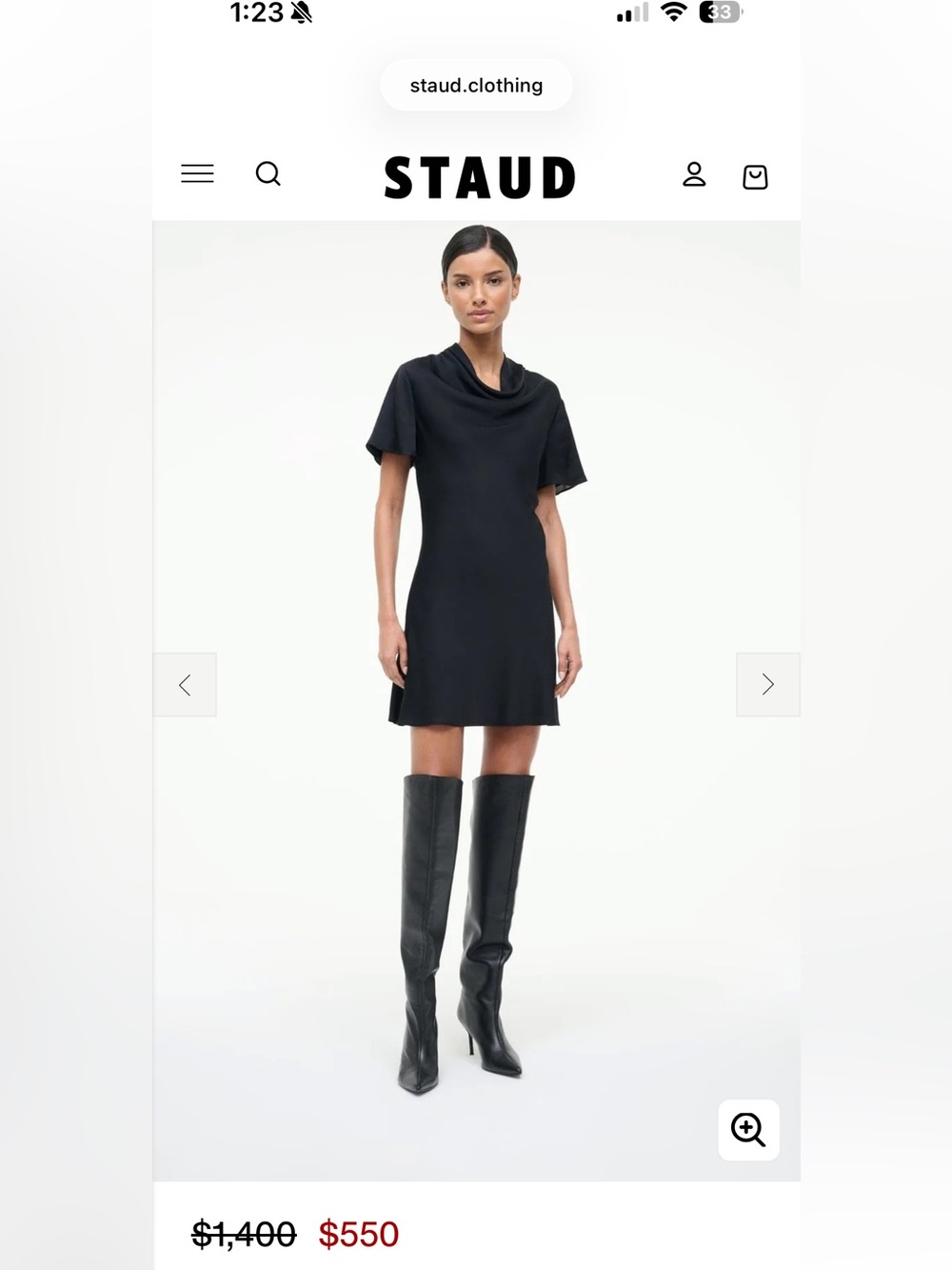 BNWT STAUD Sebastian boots, size 36 black